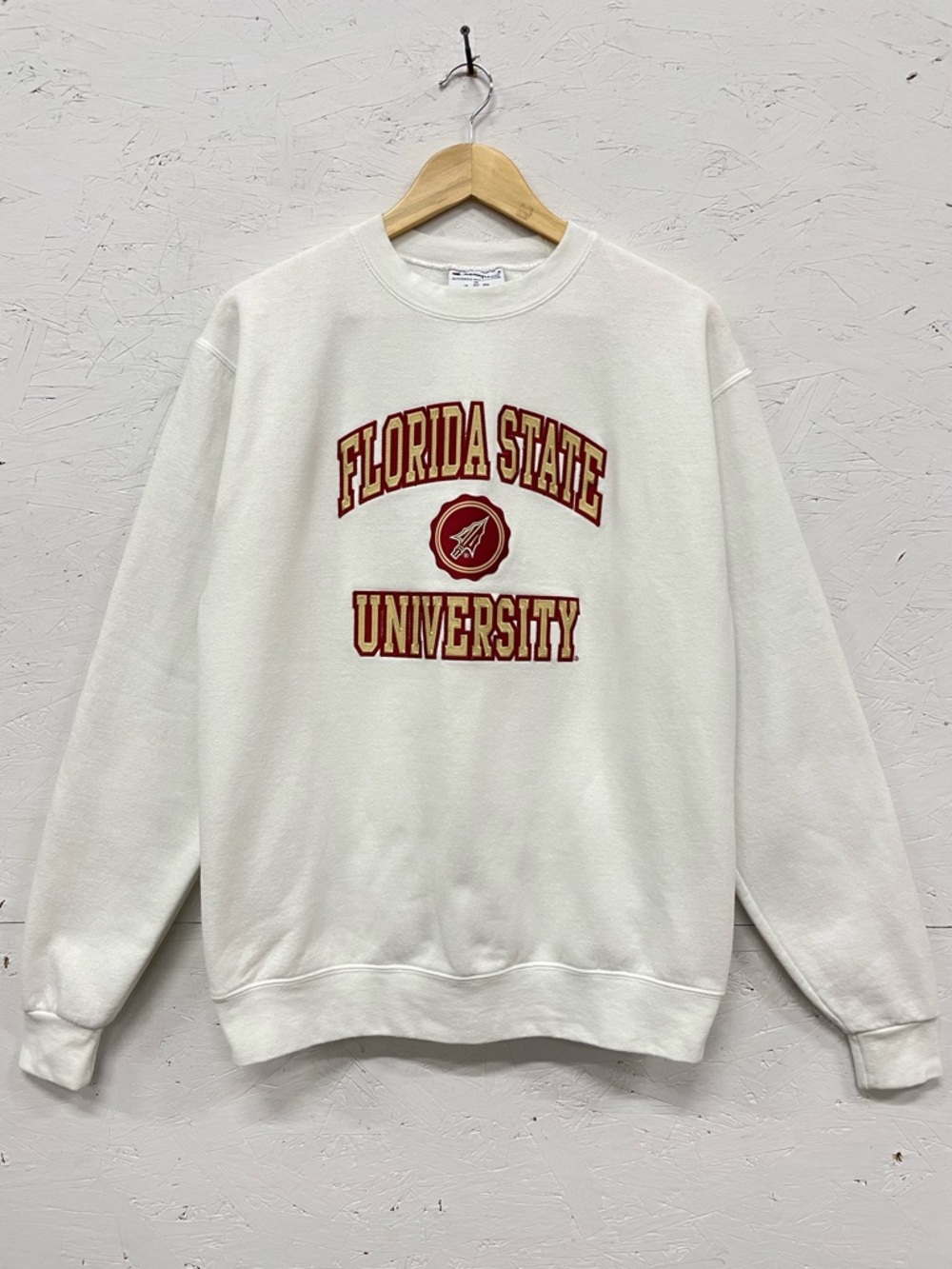 Vintage 90s Champion Embroidered Florida State University Crewneck Sweatshirt, M